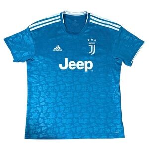 Juventus FC Adidas Climalite 2019/20 Third Kit Blue Soccer Football Jersey